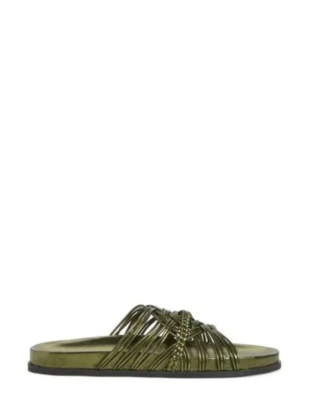 Jeffrey Campbell Intwined Slide Sandal - Olive Metallic. Sz: 8